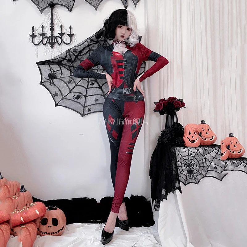Sexy Cosplay Spicy Clown Bodysuit Nightclub Bar Uniform Temptation Performance Disfraz Anime Halloween Costumes Women Y2k