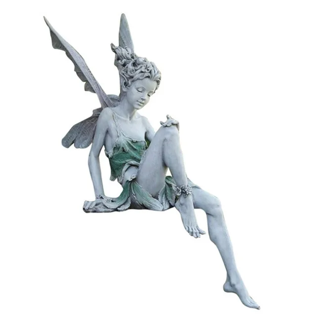 Fairy Station Resin Crafts Flower Fairy Garden Ornaments Turek Sits On The Goblin Statue 5