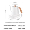 110V/220V Electric Coffee Pot 800ml Hot Water Jug Temperature-Control Heating Water Bottle Stainless Steel Gooseneck Tea Kettle 6