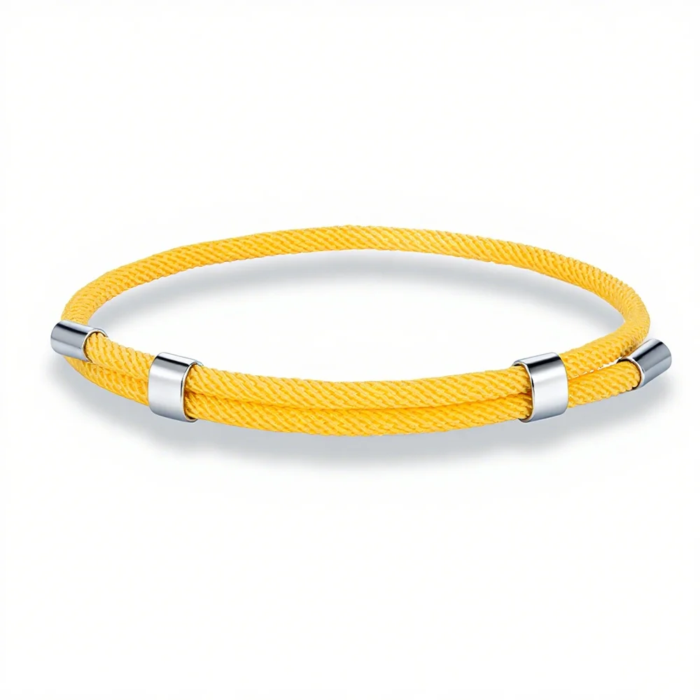 MKENDN Simple Style Men Women Bracelet 3mm Durable Marine Rope With Polished Steel Closure Jewelry Summer Beach Gifts