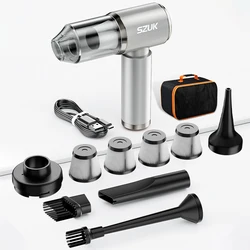 Wireless Handheld Vacuum Cleaner with Strong Suction - Portable Mini Cleaner for Home, Car, and Keyboard (Sliver 4hapa bag)