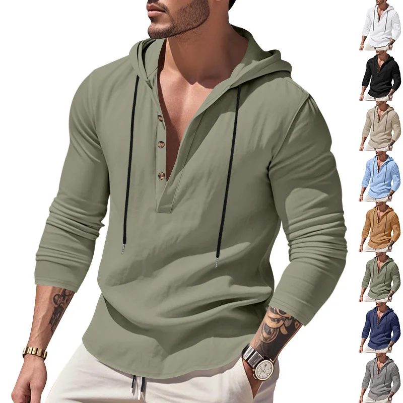 Mens Casual Autumn Winter Sweatshirt Long Sleeve Pullover Hoody