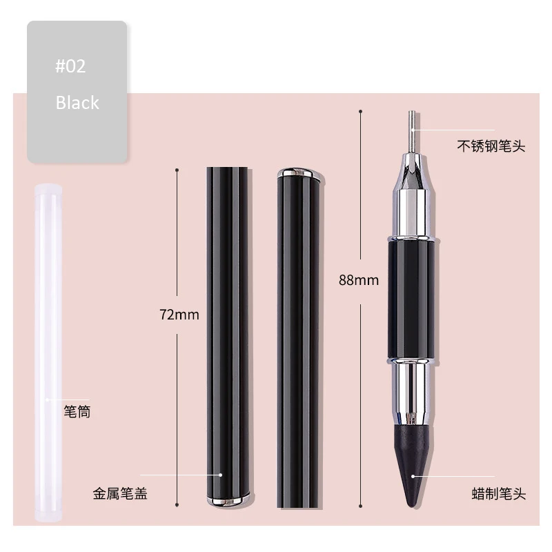 1pc Dual-ended Nail Dotting Wax Pen Rhinestone Studs Diamond Picker  Stainless Steel Wax Pencil DIY Manicure Nail Art Tools Suppl - AliExpress