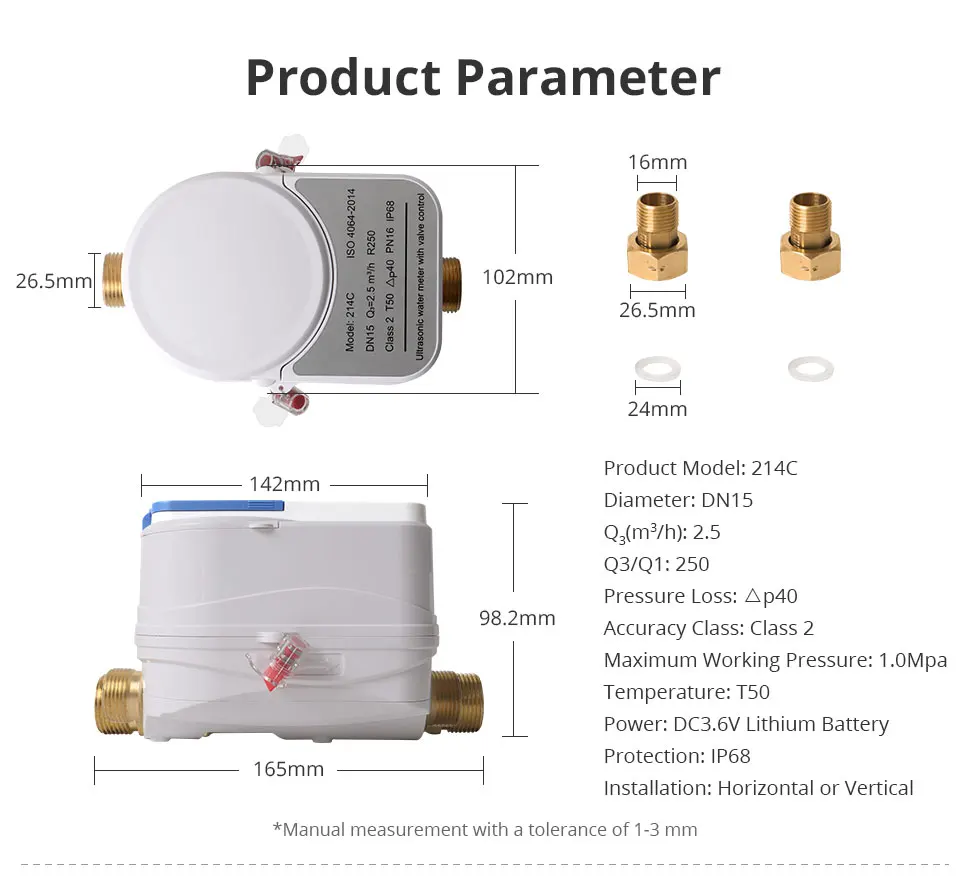 Zemismart Zigbee Smart Water Meter Valve Control Work with Tuya Hub Home Assista