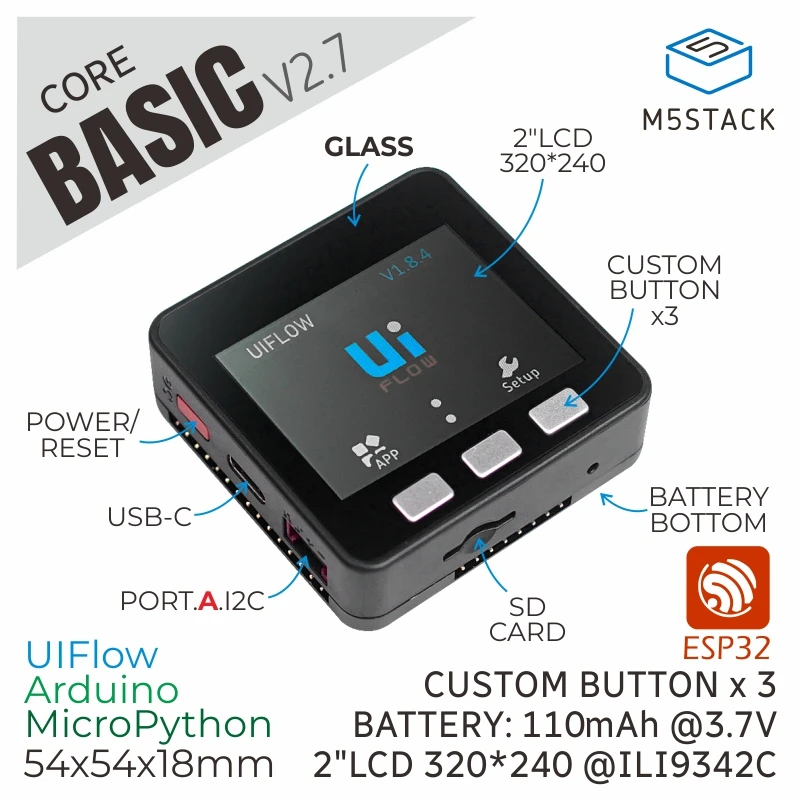 Kit Básico do Desenvolvimento do Núcleo M5stack Esp32 V2.7 - Imagem 6