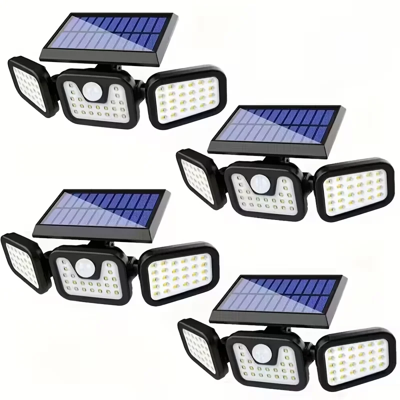 74 LED 태양광 보안 가로등, 실외 모션 센서, 3단계 밝기 조절 가능, 정원,..