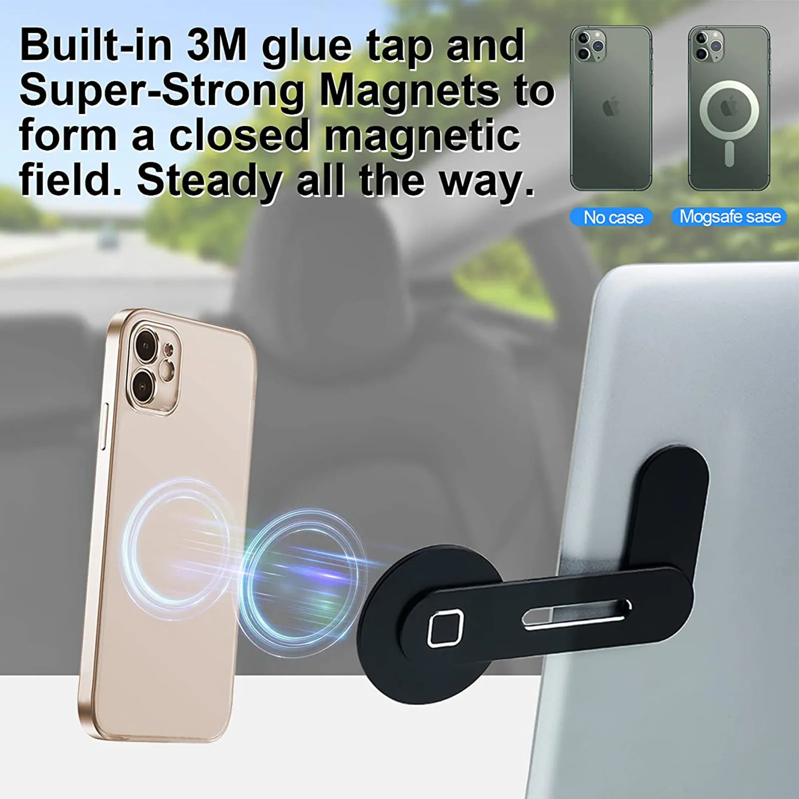Support Téléphone Magnétique Magsafe Pour Avion - Rotation 360°, Ventouse Puissante, Portable