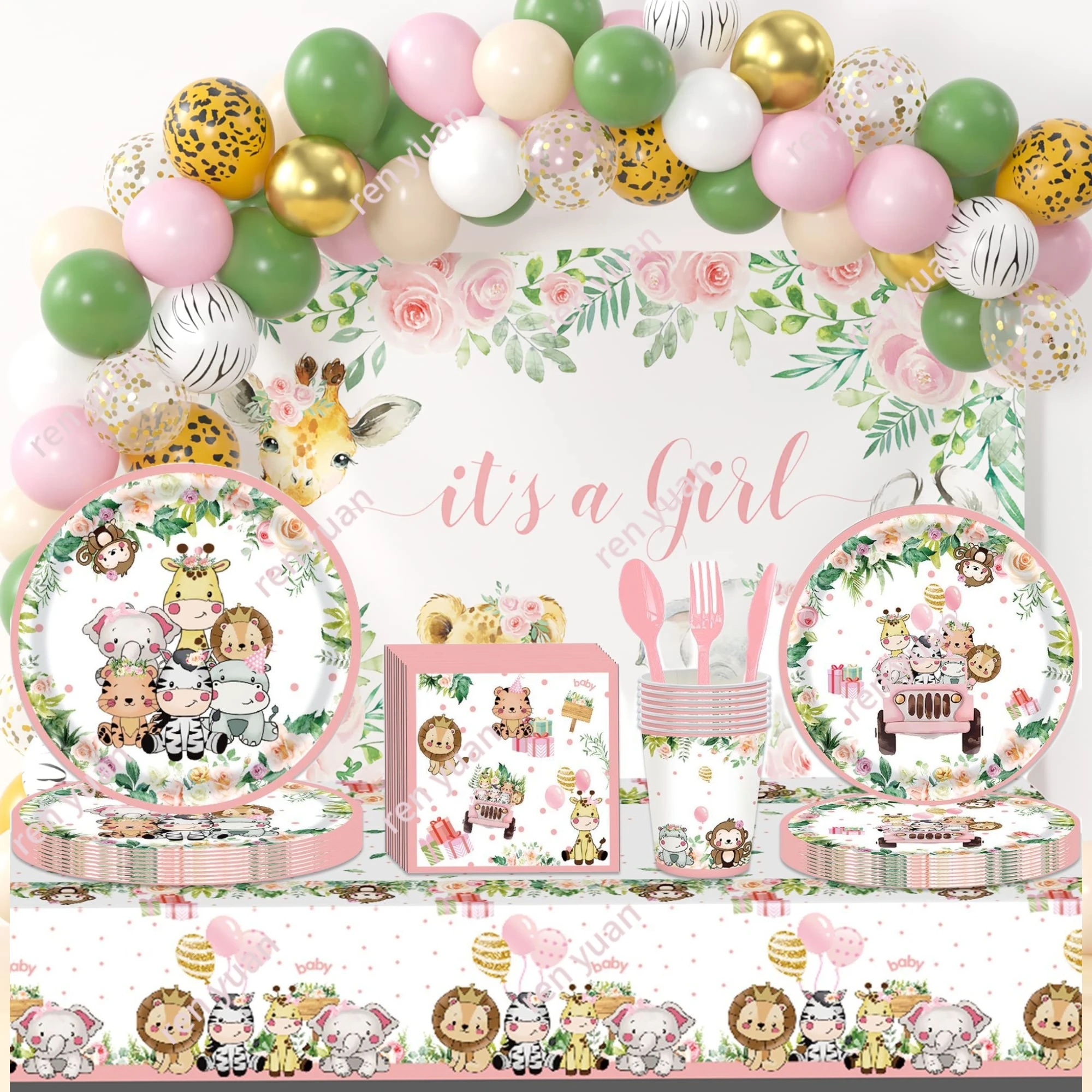 Decorazioni Feste Safari – 2 Tende Con Frange Per Compleanno A Tema Giungla