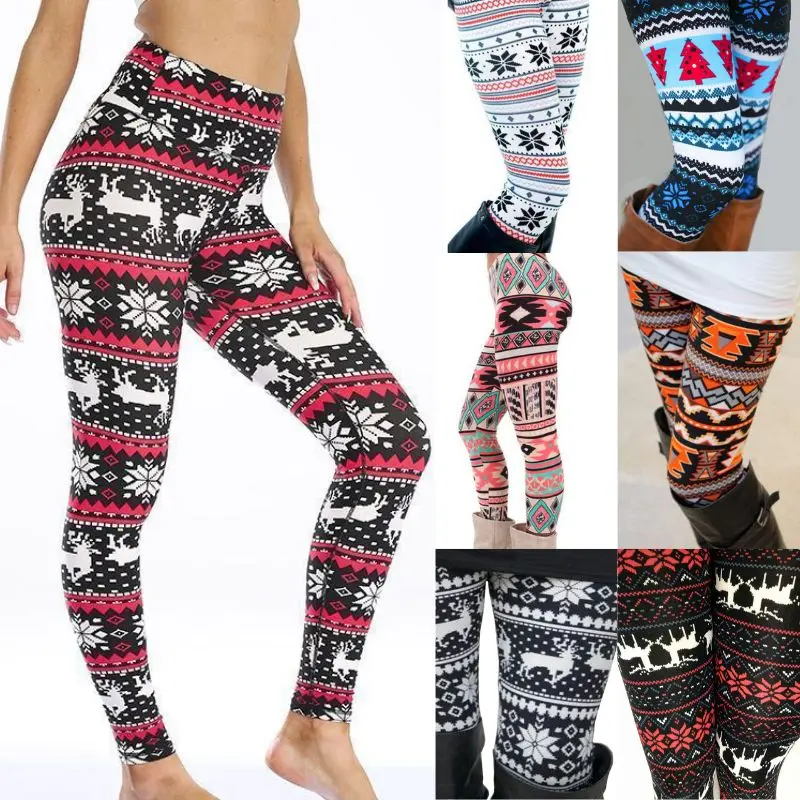 Leggings taille haute College wapiti flocon de neige pour femmes, collants skinny, surintendant ser, pantalons de Noël, mode automne et hiver