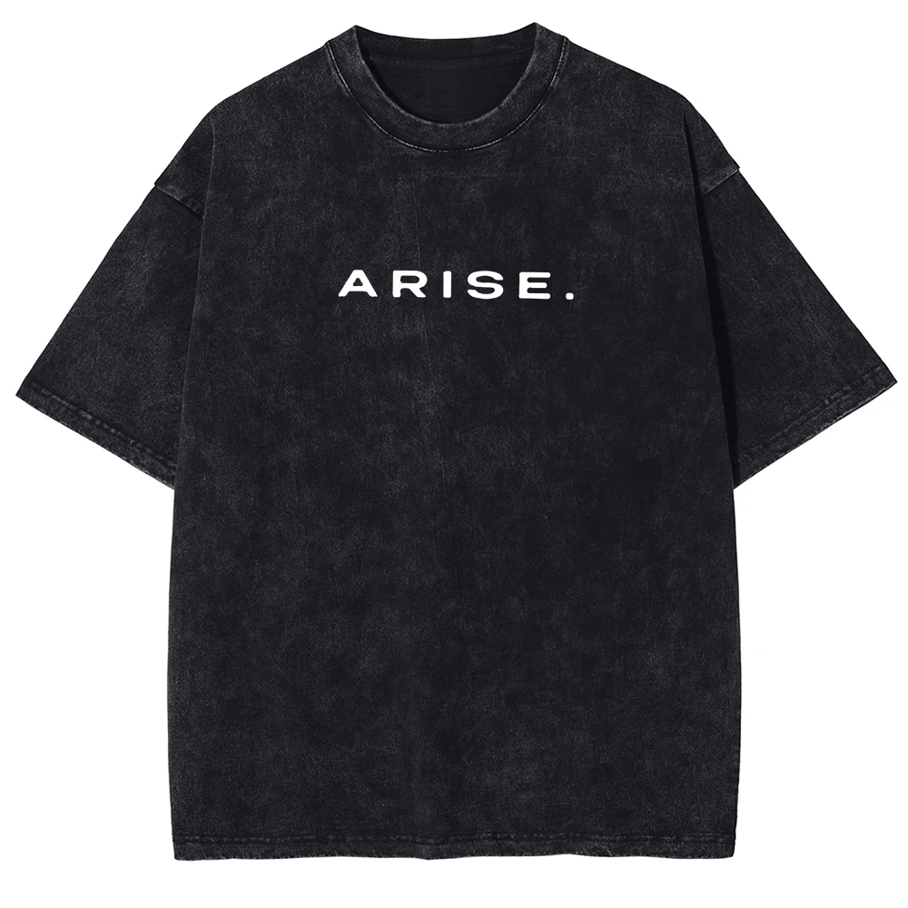 ARISE Solo Leveling T-Shirt Manga Grafik T-Shirt Vintage Washed Cotton T-Shirts Kurzarm Oversized Tee Herren Damen Kleidung – Detail 4