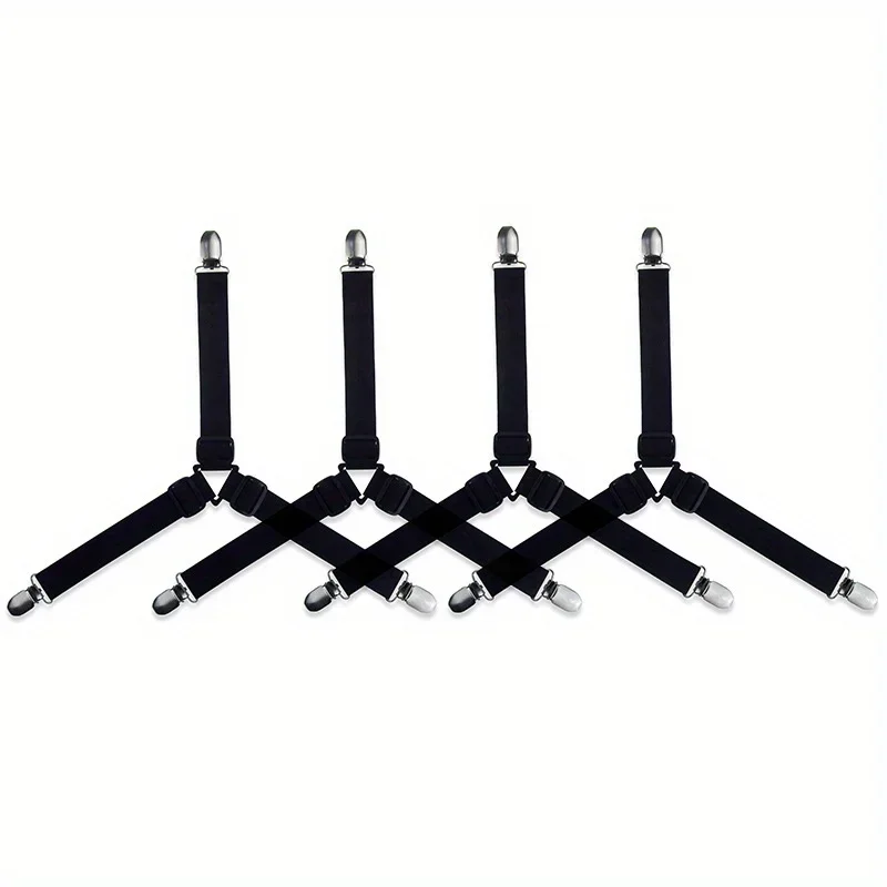 Adjustable Triangle Bed Sheet Holders Fitted Sheet Clips Non slip Suspenders Mattress Gripper Clips for Bed Mattress 4pcs