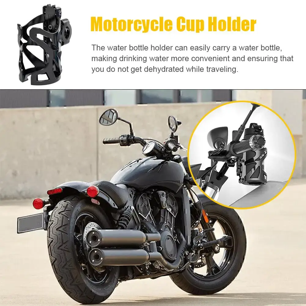Universal Motorcycle Cup Holder Adjustable Stand for Engine Guard Crash Bars