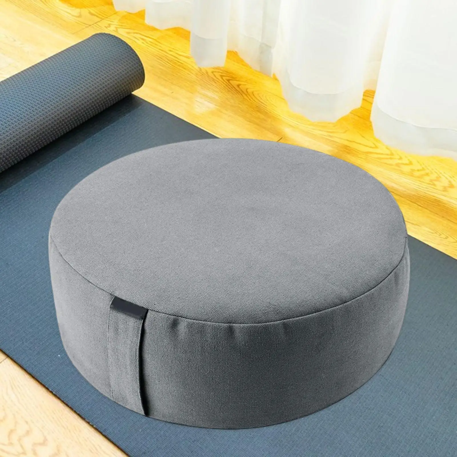 Meditation Cushion Portable Soft Yoga Pillow Buckwheat Shell Filling Tatami Round Stool Futon living room balcony Men and Women 5