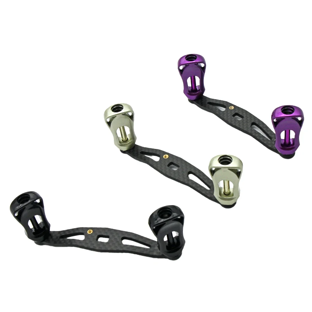 Carbon Fiber Baitcasting Reel Handle 100mm 8*5mm Screw Rocker Arm Replacement Metal Knob Side Installation Fishing Reel Handle