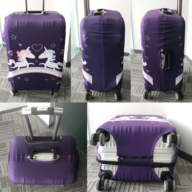Howling Wolf Under The Moonlight Luggage Cover for Travel Watercolor Tiger Suitcase Covers  Anti-dust Trolley Protective Cover 6