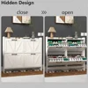 Shoe Cabinet with 4 Flip Drawers, Shoe Storage Cabinet for Entryway, Freestanding Hidden Shoe Cabinet Organizer with Open Storag 6