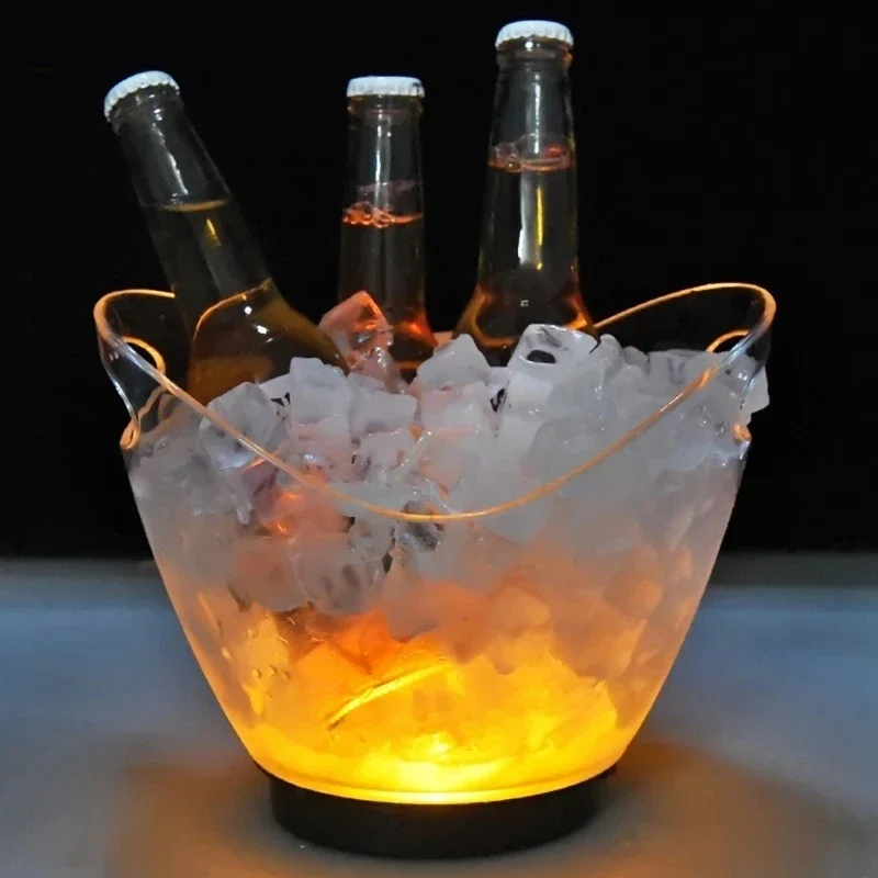 Waterproof ABS LED Champagne Bowl Ice Bucket 7 Color LED KTV Bars Nightclubs Light Up Beer Bucket Bars Night Party