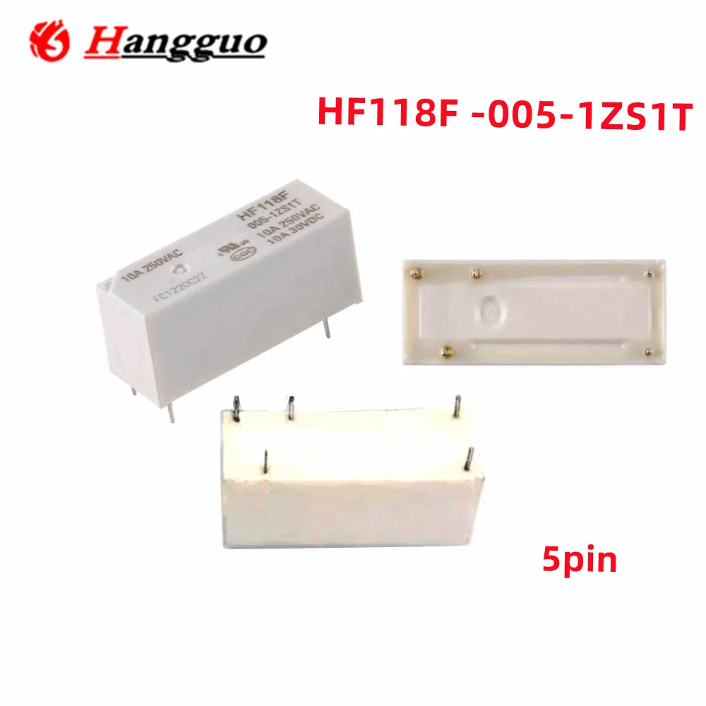 5pcs/Lot Original HF118F-005-1ZS1T HF118F-024-1ZS1T HF118F-024-1ZS1T 5 pin a set of conversion small high-power relays