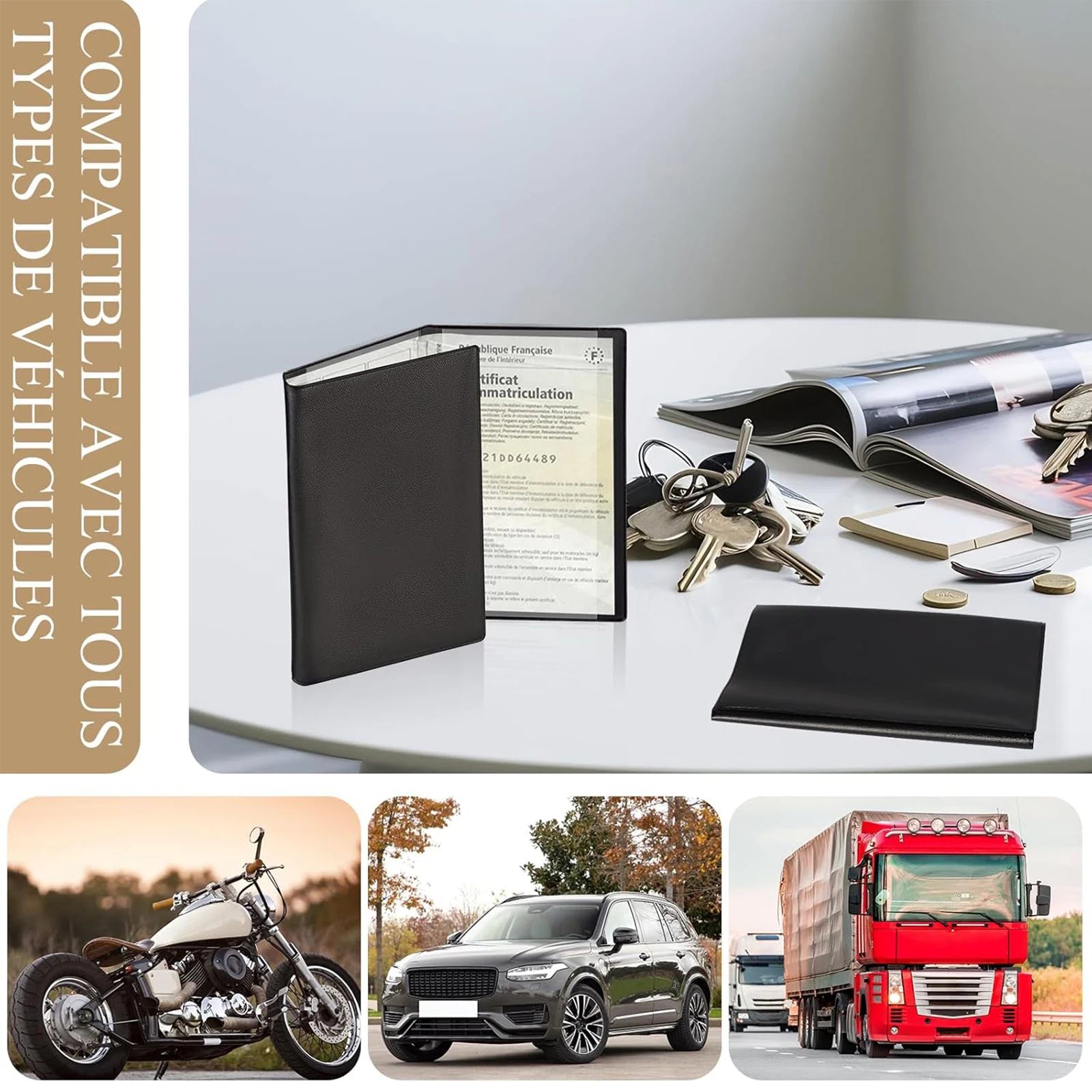Transparent Plastic Document Sleeve Vehicle Registration And Insurance Card Holder for Car/Motorcycle Papers