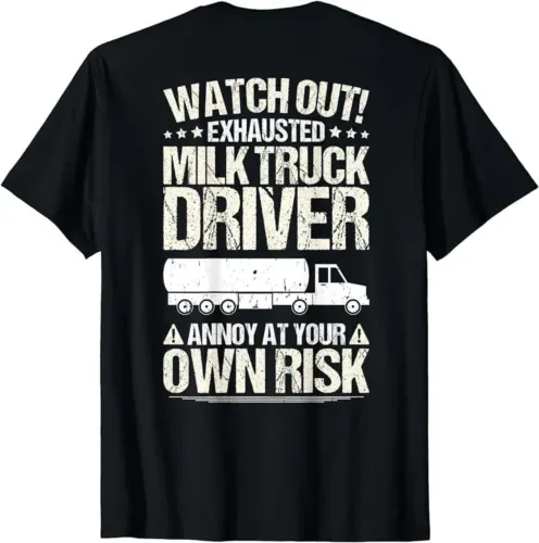 T-Shirt Da Camionista A Rischio Proprio Di Mucca Da Latte Hauler A Maniche Lunghe O Corte