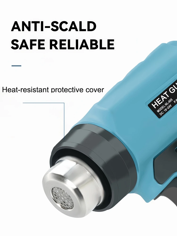 Cordless Electric Heat Gun with 4 Nozzle For Makita/Dewalt/Milwaukee/Bosch/Black Decker 18V 20V Li-ion Battery 5