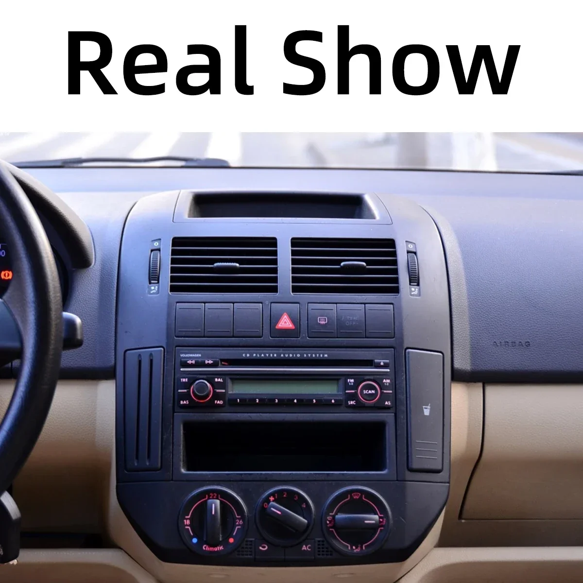 VW Polo 4 9N GTI Sedan Vento 2002-2010 6Q0858602 6Q1858373 Black Front Dashboard Drinks Water Cup Holder Card Slot Cover dashboard cover panel