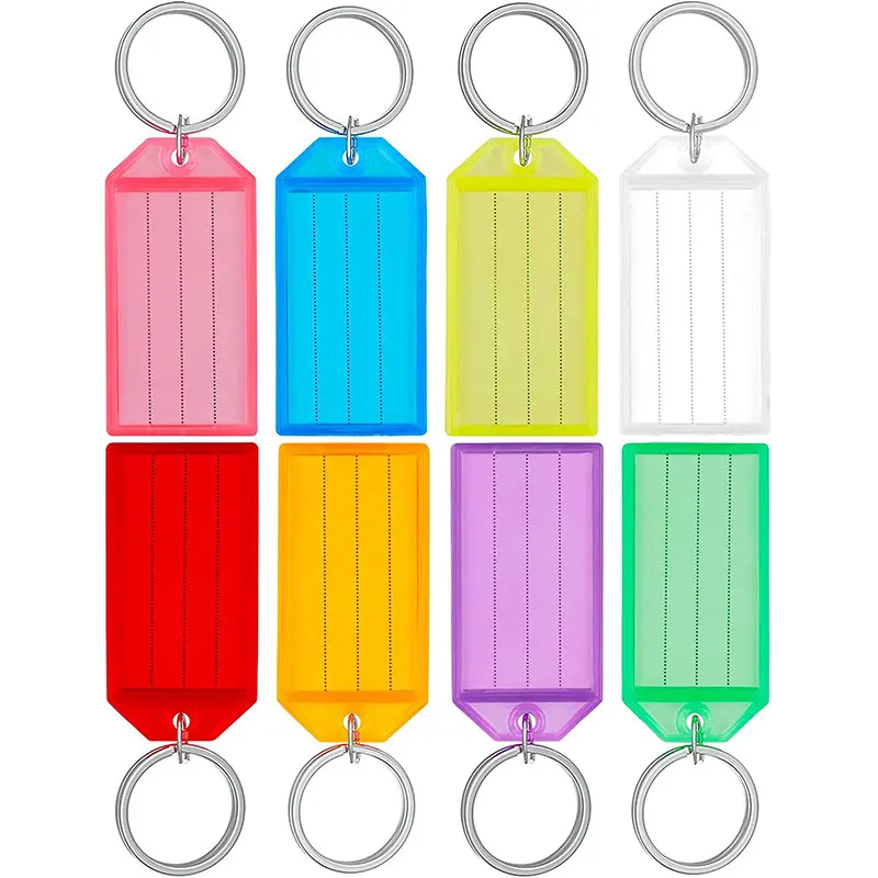 10-50pcs Colorful Plastic Keychain Key Tags label With Split Ring for DIY Numbered Name Baggage Tag ID Label Name Tags 50pcs set luggage id cards utility anti deformed compact mini key labels with rings for gifts keychain marking tags