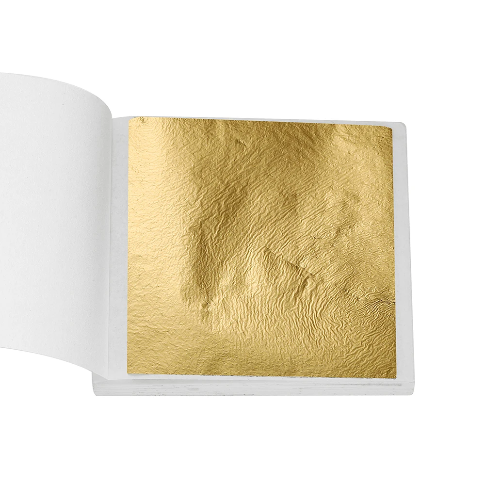 100pcs 8x8cm Imitation Gold & Silver Foil Glitter Sheets for DIY Crafts & Jewelry Making