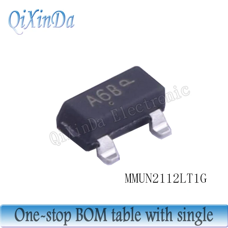 100PCS MMUN2111LT1G A6A MMUN2112LT1G A6B MMNU2113LT1G A6C MMUN2114LT1G A6D MMUN2115LT1G A6E MMUN2116LT1G A6F SOT-23 transistor
