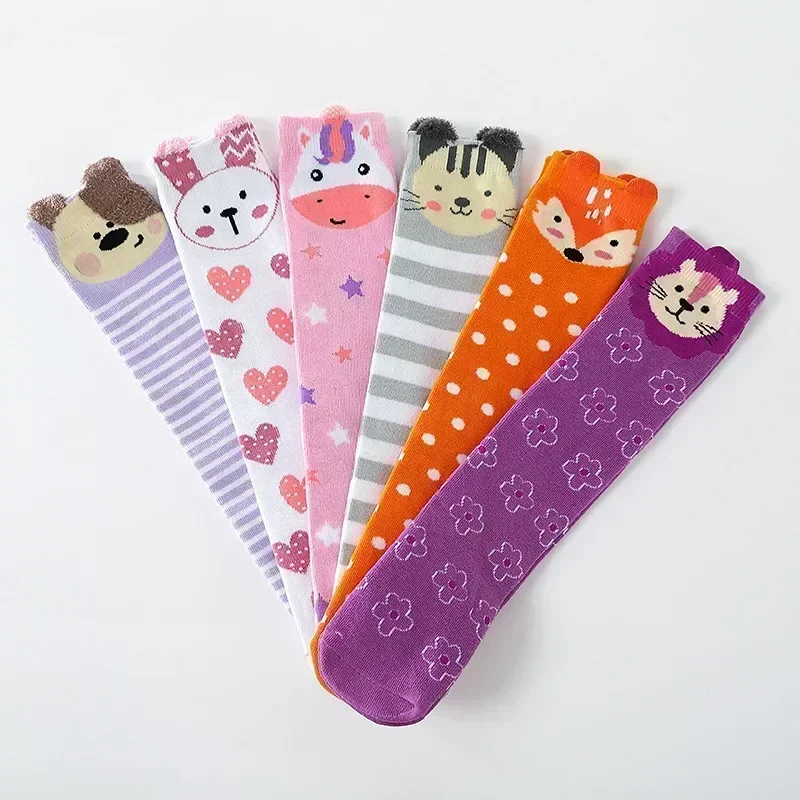 Cotton Knee Socks Girl 3-12 Years Old Knee High Socks Lovely Long Children's Kids Dance Girl Todder Baby