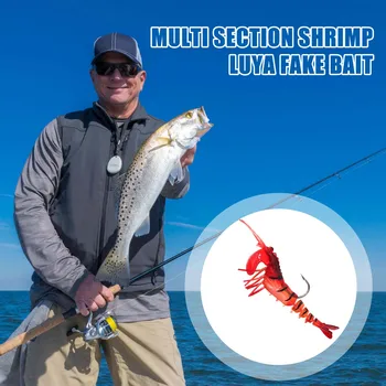 5pcs Soft Shrimp Lure Rigs Fishing Tackle Hooks Jigs Lifelike Swimbait Suitable for Freshwater/Saltwater 3