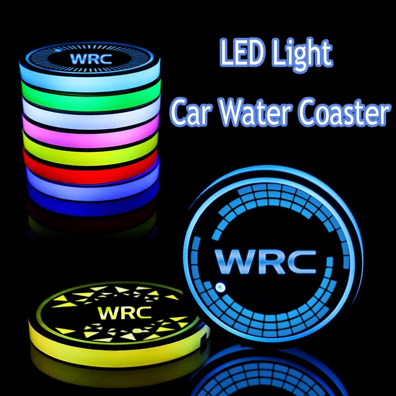 Sottobicchiere Luminoso Per Subaru Wrc Logo Car Styling 7 Colori Bottiglia D'Acqua Cup Pad Mats Led Atmosphere Light