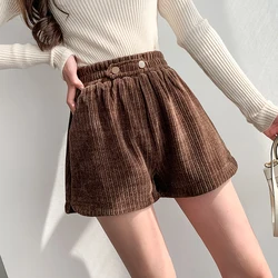 Coigarsam 2022 moda mini casual sólido solto cintura alta preto caqui shorts femininos