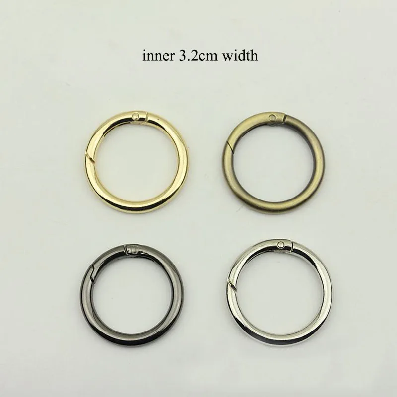 

20Pcs 32mm Spring Alloy Metal D O Ring Bags Belt Strap Dog Chain Round Openable Buckles DIY Snap Clasps Clip Bag Accessories