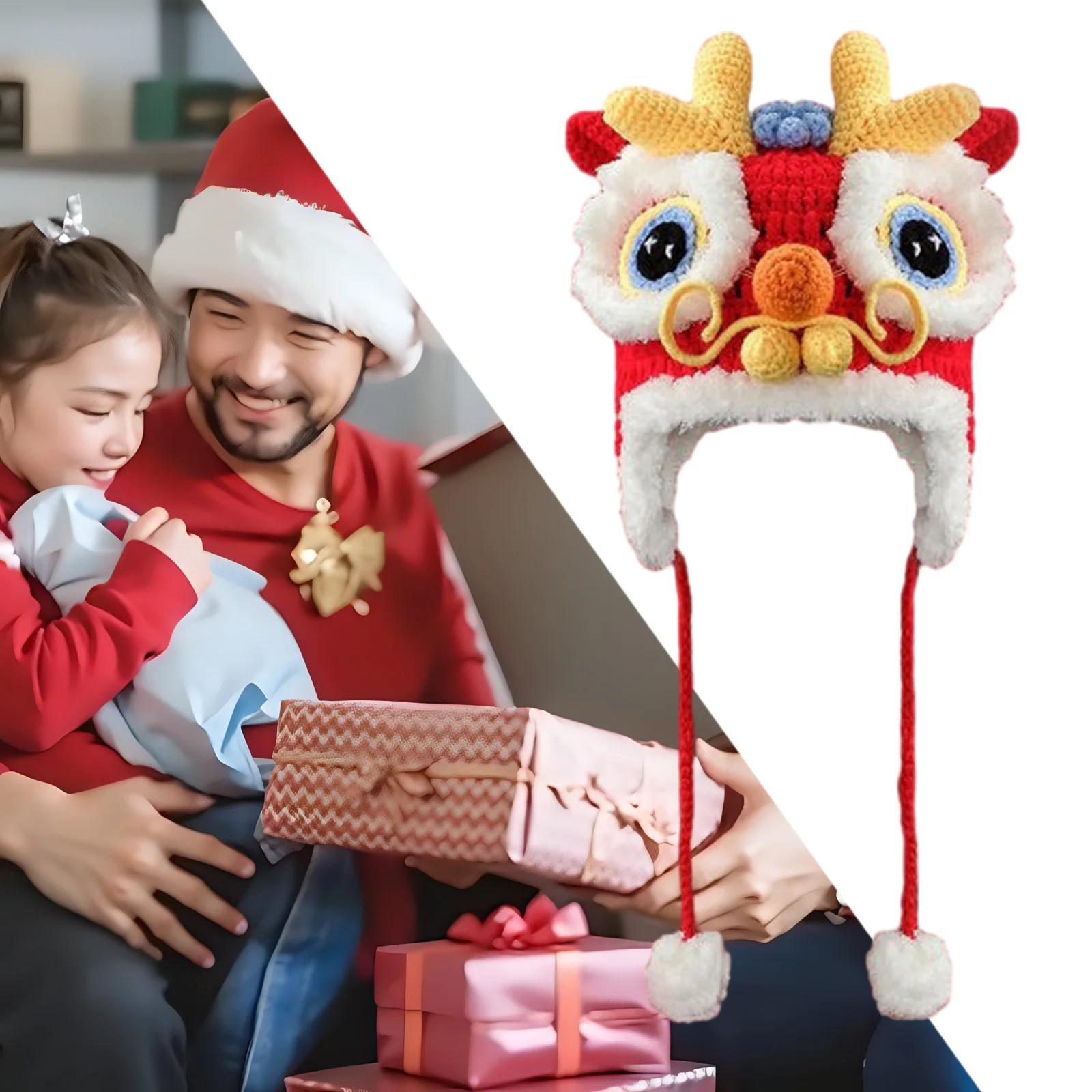 Chinese Dragon Hat Comfortable Costume Decoration Headdress Animal Hat for New Year Birthday Fancy Dress Performance Halloween baseball cap