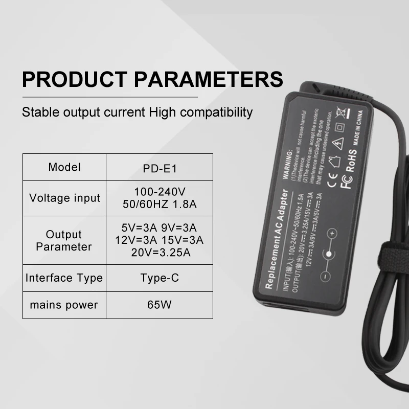 Adaptador de Alimentação ca para Canon 65w pd Tipo-c Usb-c Pd-e1 Canon Eos r6 r5 R5c rp g5 x Mark ii g7 Mark Iii gr Iii Ricoh - Image 6