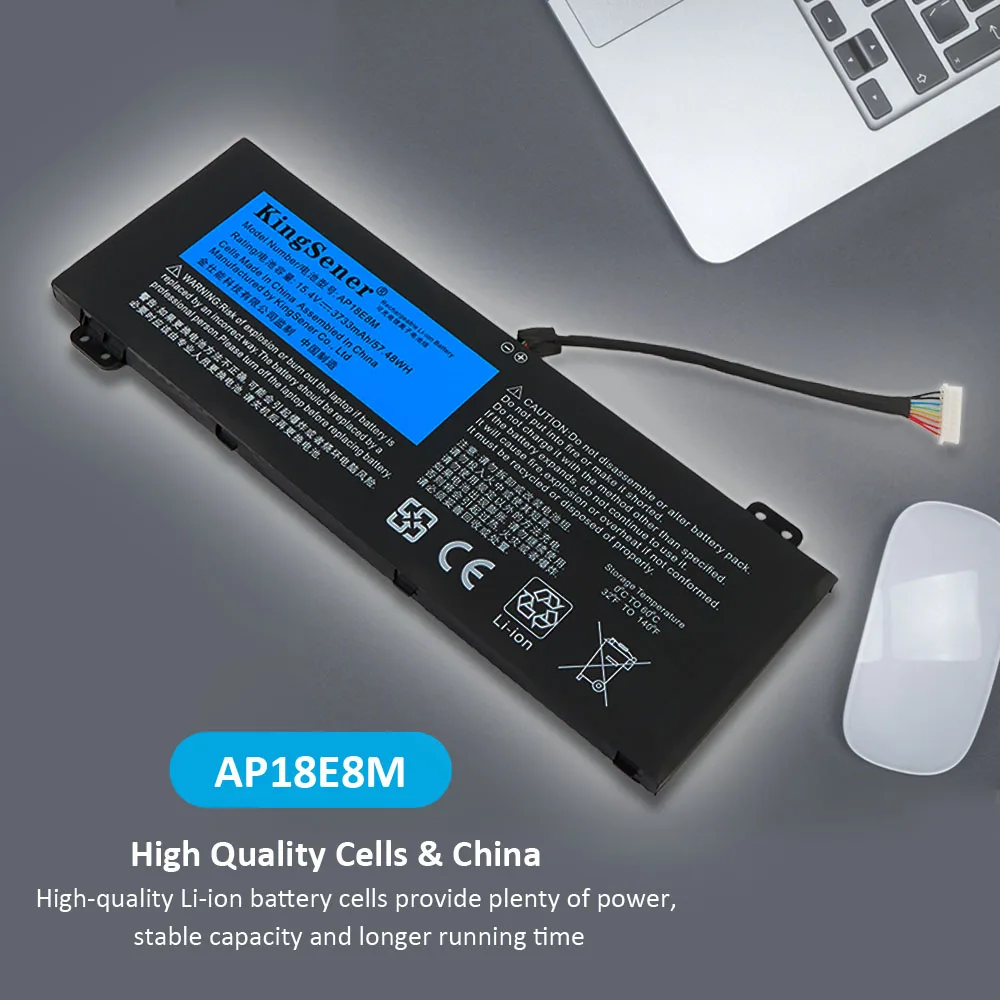 Bateria Portátil para Acer Nitro An51554 An515-55 An517-51 An715-51 Aspire A71574 A715-74g Series Ap18e7m Kingsener-ap18e8m - Imagem 6