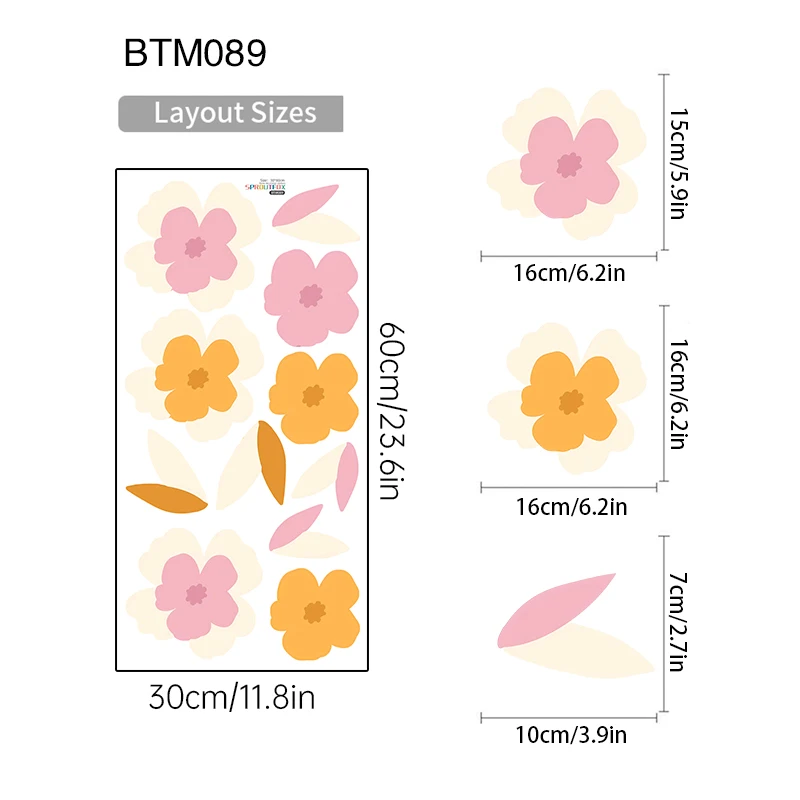 Boho Watercolor Plant Flowers Wall Stickers For Kids Rooms Children's Room Nursery DIY Wall Decals Home Decoration Wallpaper wall stickers vinyl decal stickers