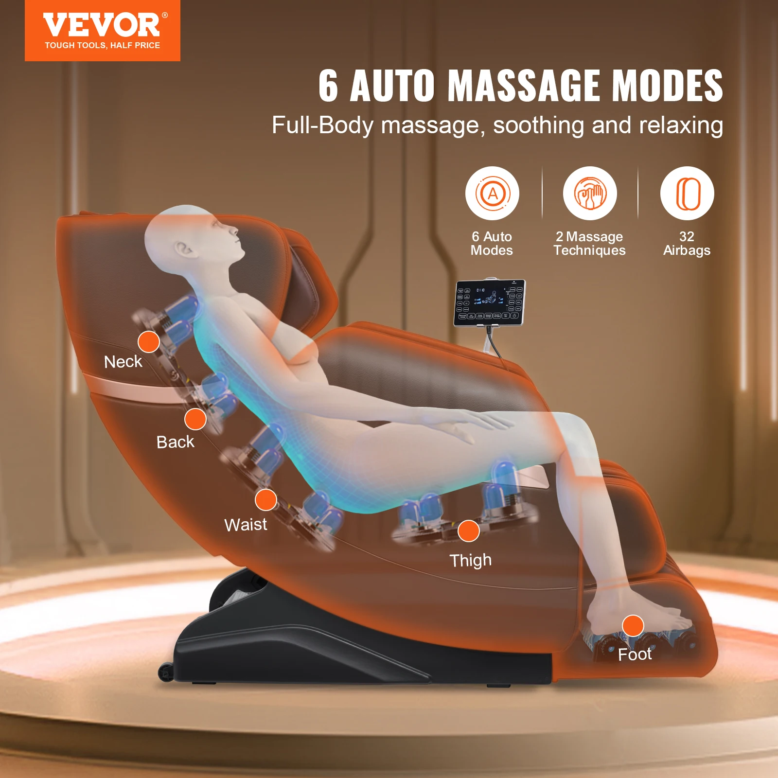 Full Body Zero Gravity Massage Recliner with Heating and Bluetooth