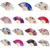 Vintage  Folding Hand Held Flower Fan Chinese Dance Party Pocket Gifts 1