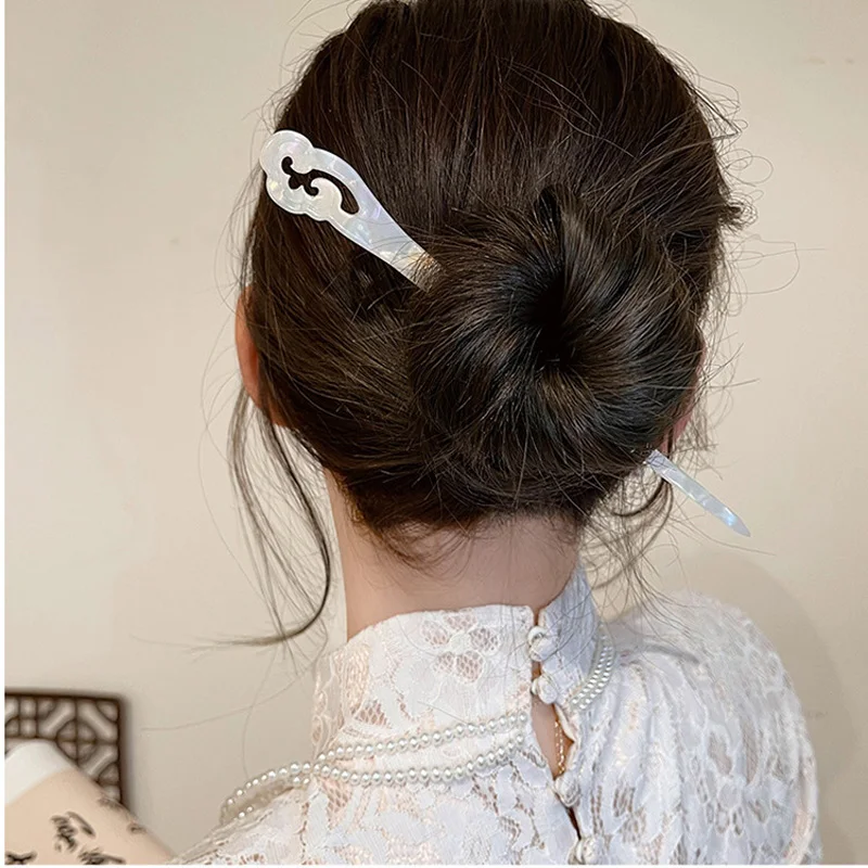 Vintage Chinese Style Hair Sticks Acetate Chopstick Plate Hair For Women Hairpins Clips Wedding Jewelry Accessories jewelry accessories hair accessory hair clip hair stick