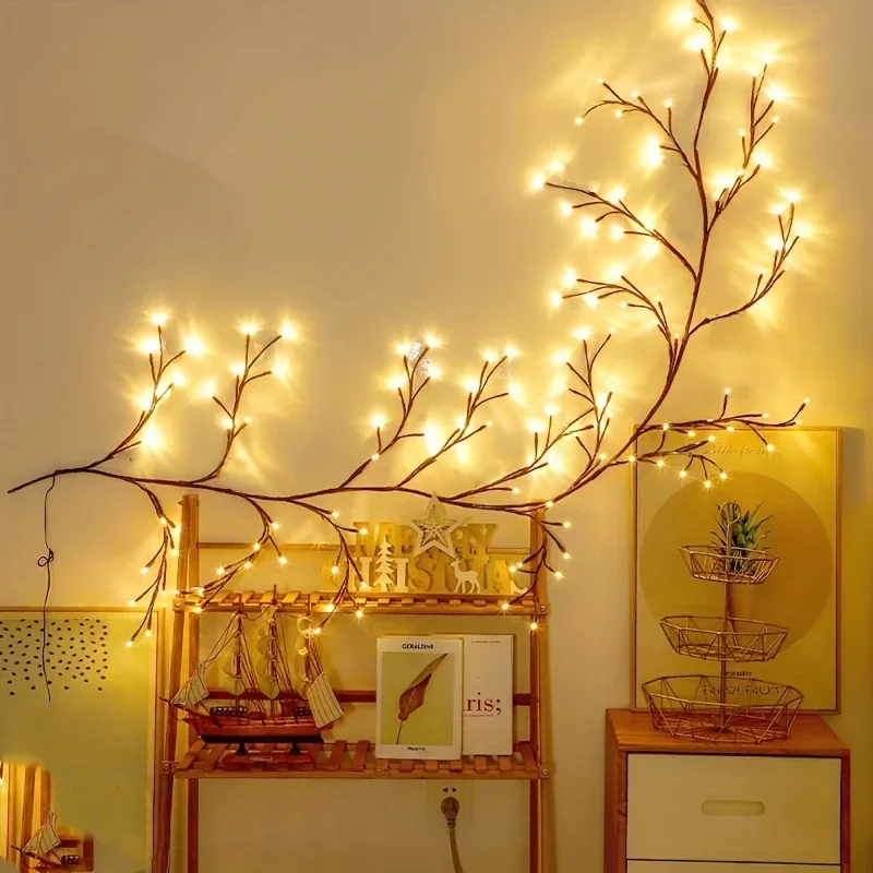 

1PC 8 Modes Enchanted Willow Vine Lights For Home Decor 5.9ft Bendable Branch Lights,96 LEDs Tree Lights For Christmas Party