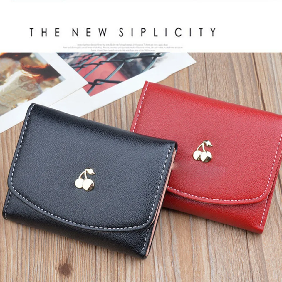 맞춤형 금속 체리 사인 삼단 지갑, 다기능 휴대용 동전 지갑, 생일 기념일 선물 - AliExpress