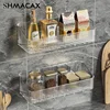 Wall Mount Cosmetic Organizer Bathroom Shelf Corner Wall Mount Kitchen Organizer Plastic No Hole Required 4