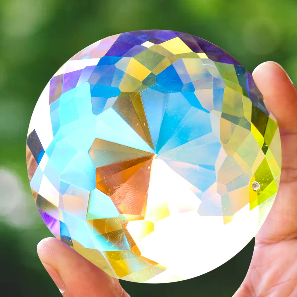 75MM Aurora Colorful Crystal Prisms Chandelier Crystals Glass Pendants Parts Sun Catcher Rainbow Maker Hanging Faceted Shinning crystal beads crystal sun catcher chandelier crystal drops crystal beads garlands