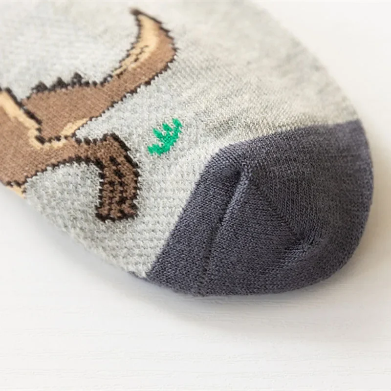 Children's Socks Boy Dinosaur Pattern Socks Comfortable and Breathable Casual and Soft Child Anti-slip Leggings Clothing 5 Pairs