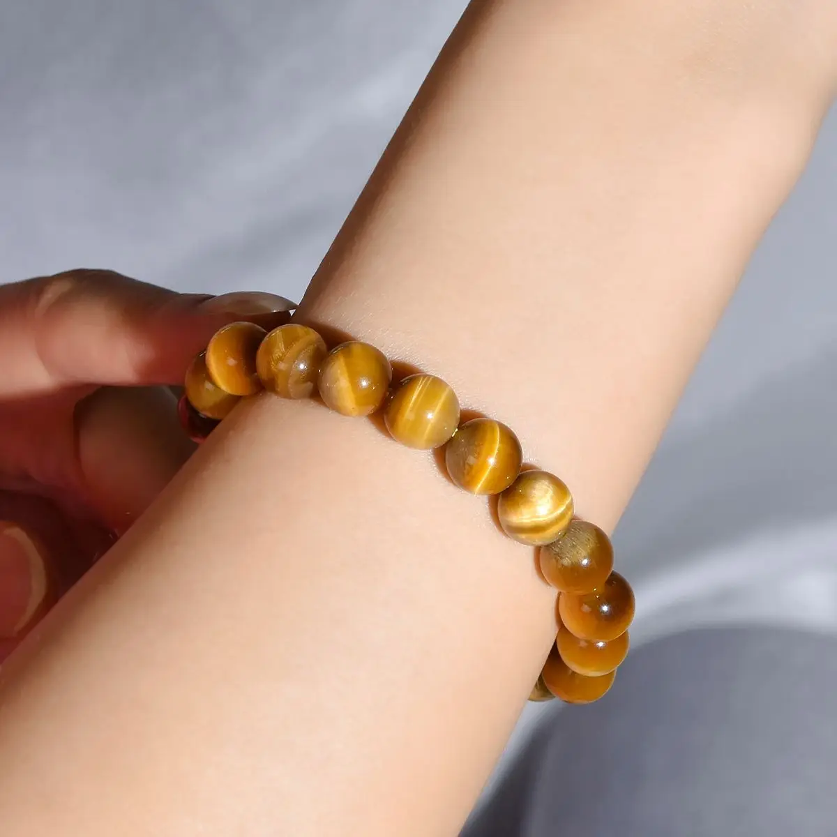 Collectible Grade Pure Natural Gold Tiger Eye Bracelet Men and Women's Cat's Eye HandString First Class Crystal High-end Jewelry