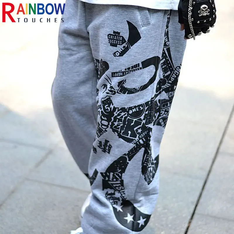 Rainbowtouches New Fashion Casual Sports Training Fitness High Street Style Pant Men's Hip Hop Letters Oversize Loose Trousers
