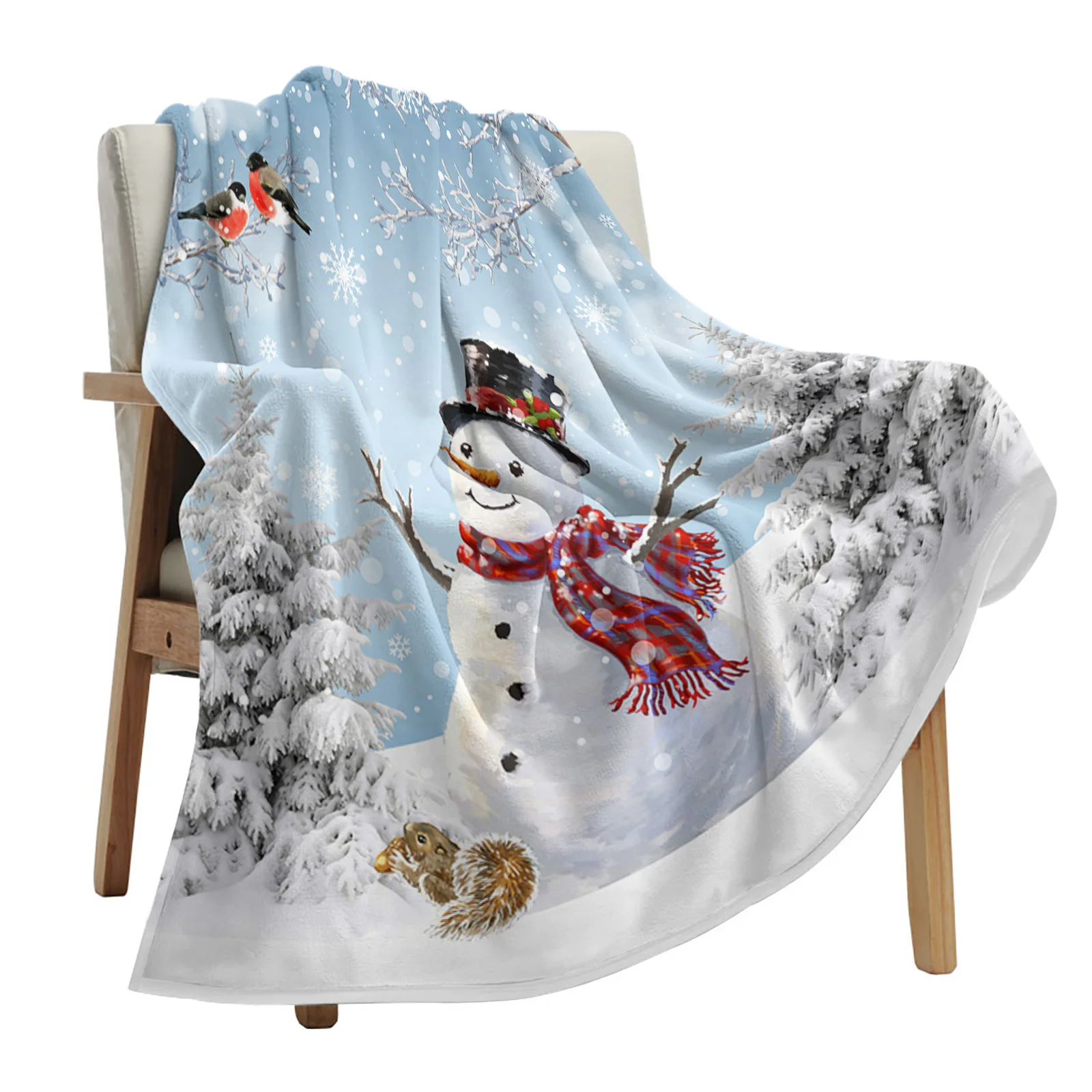 

Рождественское одеяло в виде снеговика, снежинки, искусственное одеяло, мягкое плюшевое теплое диванное одеяло, праздничные подарки