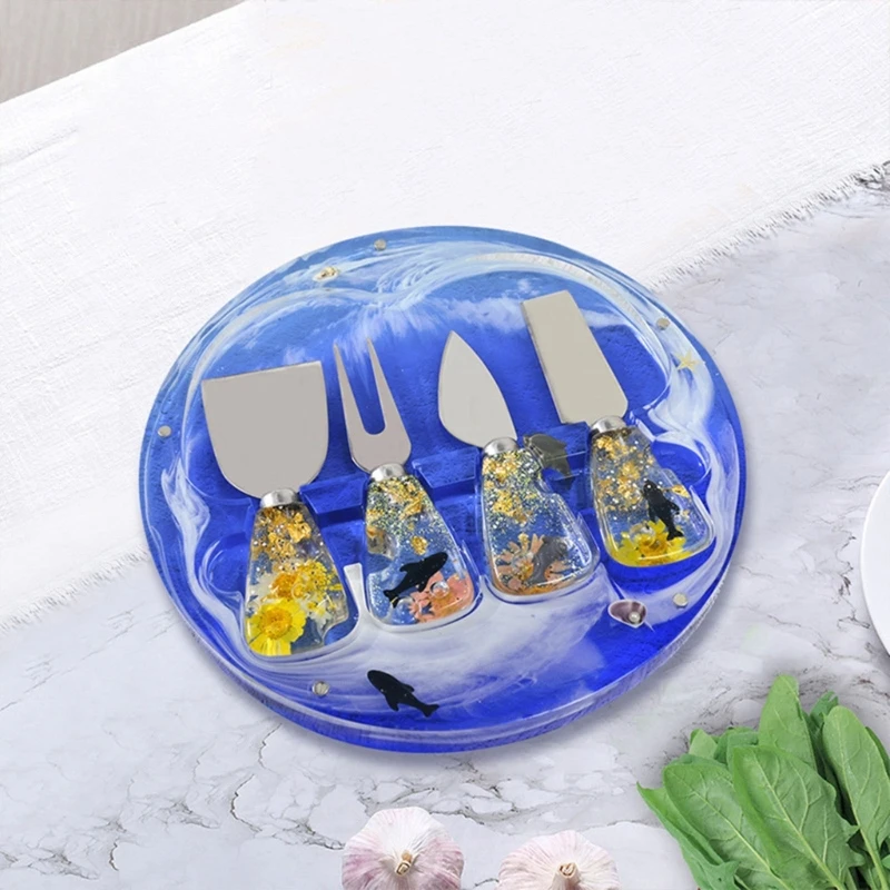 

YUYU силиконовая эпоксидная сервировочная доска «сделай сам» с ручкой, форма для вилки, плоская лопатка, форма для литья смолы,